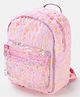 Babyhug Free Size Fashion Fur Backpack Hearts Print- Pink