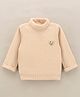 Little Kangaroos Full Sleeves Winter Top With Sequins Detailing- Cream