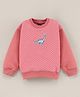 Little Kangaroos Full Sleeves Sweatshirt Dinosaur Patch - Pink