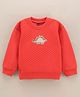 Little Kangaroos Full Sleeves Sweatshirt Dinosaur Patch - Coral