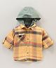 Little Kangaroos Full Sleeves Hooded Shirt Checks - Yellow