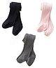 SYGA Baby Tights Soft Leggings For Girls Stockings Socks Pants Pack Of 3 - Black Pink DarkGrey