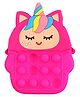 SYGA Children Pop It Fidget Cat Unicorn Pattern Silicone Bag Kids Push Popper Educational Bubble Shoulder Bag (Rose Red)