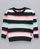 Vitamins Full Sleeves Winter Wear Top Striped - White