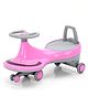 Kids Swing Car With LED Lights & Music - Pink Grey