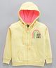 Vitamins Full Sleeves Hooded Sweatshirt Heart Print - Yellow