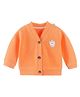 MOMISY Full Sleeves Solid Sweater with Applique - Orange