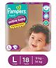 Pampers Active Baby Taped Diapers, Large size diapers, (L) 18 count, taped style custom fit