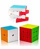 New Pinch Combo Set of 2X2, 3X3, 4X4 High Speed Stickerless Magic Cube Puzzle Multicolor