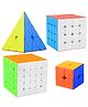 New Pinch Combo Set of 2X2 4X4  5X5  Pyraminx High Speed Stickerless Magic Cube Puzzle - Multicolour