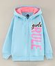 Vitamins Full Sleeves Hooded Jacket Text Print - Blue