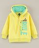 Vitamins Full Sleeves Hooded Jacket Text Print - Yellow