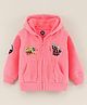 Vitamins Full Sleeves Hooded Jacket Text Print - Pink