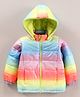Vitamins Full Sleeves Colour Block Hooded Padded Jacket  - Mutlicolour