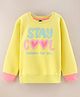 Vitamins Full Sleeves Fleece Sweatshirt Text Print - Yellow
