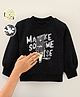 Vitamins Full Sleeves Winter Party Top Text Print - Black