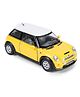Kinsmart Mini Cooper Diecast Car Toy - Yellow & White