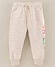 Vitamins Full Length Joggers Pant Smile Text Print - Melange
