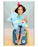 DearJoy Baby Unicorn Soft Toy and Plush Toy Blue - Height 32 cm