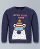 Plum Tree Full Sleeves Fun With Snow Print Pullover Sweatshirt - Navy Blue