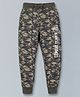 Plum Tree Seamless Camouflage & Combat Team Text Placement Printed Track Pant - Green