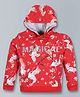 Plum Tree Full Sleeves Birds & Magical Glitter Text Printed Hoodie Sweatshirt - Red