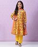 Biba Yellow Poly Viscose Flared Suit Set
