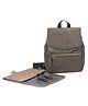 The Little Lookers Jolly Luxe Vegan Leather Diaper Backpack - Taupe Grey