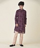 Tabard Pure Cotton Full Sleeves Abstract Pattern Printed Kurta - Purple