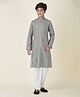 Tabard Pure Cotton Full Sleeves Dots Pattern Printed Kurta - Green