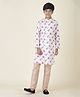 Tabard Pure Cotton Full Sleeves Leaves Printed Kurta - Cream