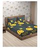 Hosta Homes Gsm Glaced Cotton Cartoon Printed Double Bed Sheet With 2 Pillow Covers - Multicolour