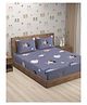 Hosta Homes GSM Glaced Cotton Cartoon Printed Double Bed Sheet With 2 Pillow Covers - Grey
