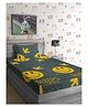 Hosta Homes 280 GSM Glaced Cotton Cartoon Printed Double Bed Sheet With 1 Pillow Cover - Grey