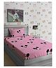 Hosta Homes 280 GSM Glaced Cotton Printed Double Bed Sheet With 1 Pillow Cover - Pink