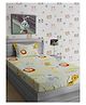 Hosta Homes 280 GSM Glaced Cotton Printed Double Bed Sheet With 1 Pillow Cover - Beige