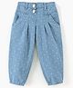 Babyhug Denim Full Length Jeans Polka Dot Print - Blue