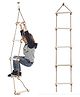 REZNOR 5 Feet Wooden Climbing Ladder Hanging Rope for Kids Indoor Outdoor Play Set