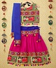 Banjara India Navratri Theme Sleeveless Kutchi Embroidered Choli & Lehenga With Dupatta - Pink & Multi Color