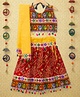 Banjara India Navratri Theme Sleeveless Kutchi Embroidered Choli & Bandhani Lehenga With Dupatta - Red & Multi Color