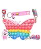 SKB Silicon Adorable Butterfly Shape Fidget Pop it Bag- Multicolor