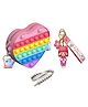 SKB Silicon Adorable Heart Shape Fidget Pop-it Bag (Color May Vary)