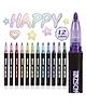 SKB 12 Colours Outline Double Line Pen - Multicolor