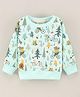 Ollypop Cotton Full Sleeves Sweatshirt Christmas Theme Print - Sea Blue