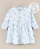 Child World Full Sleeves One Piece Dress Multiprint - Blue