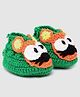 MayRa Knits Rat Detail Hand Knitted Booties - Green