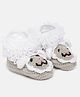MayRa Knits Face Detail Hand Knitted Booties - White