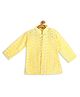 Vastramay Full Sleeves All Over Chikankari Paisley Embroidered Pure Cotton Kurta - Mustard Yellow