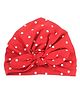 Zikku Newborn Baby Girl's Summer Cap hat Bandana in Polka Dots Design - Red