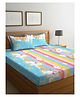 Klotthe Kids King Size Double Bed Sheet With 2 Pillow Covers Unicorn Print - Blue